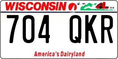 WI license plate 704QKR