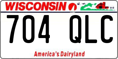 WI license plate 704QLC