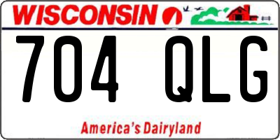 WI license plate 704QLG