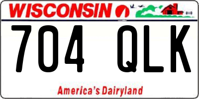 WI license plate 704QLK