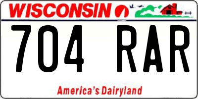 WI license plate 704RAR