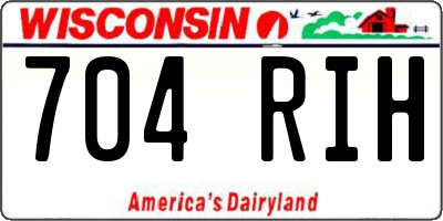 WI license plate 704RIH