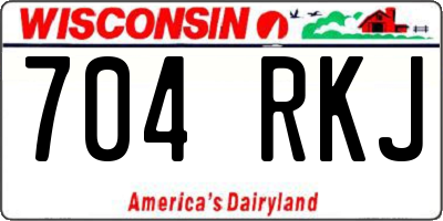 WI license plate 704RKJ