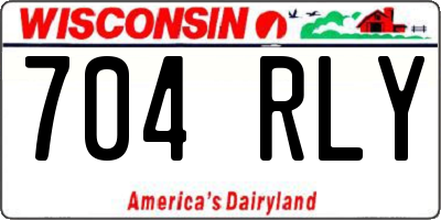 WI license plate 704RLY