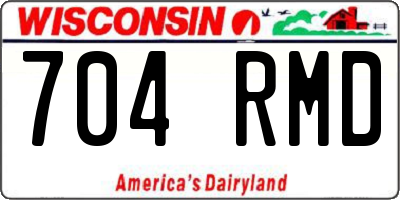 WI license plate 704RMD