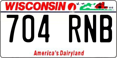 WI license plate 704RNB