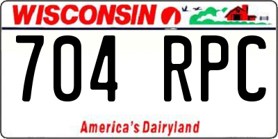WI license plate 704RPC
