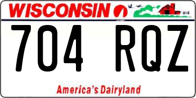 WI license plate 704RQZ