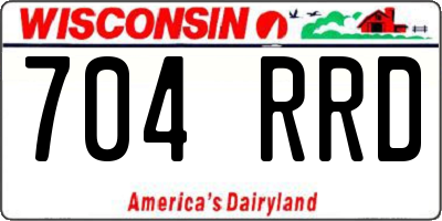 WI license plate 704RRD