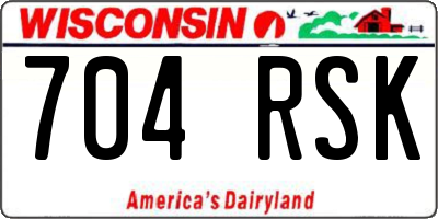 WI license plate 704RSK