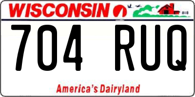 WI license plate 704RUQ