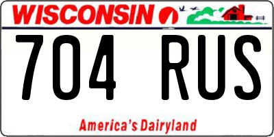 WI license plate 704RUS