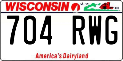 WI license plate 704RWG