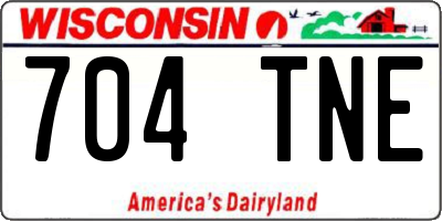 WI license plate 704TNE
