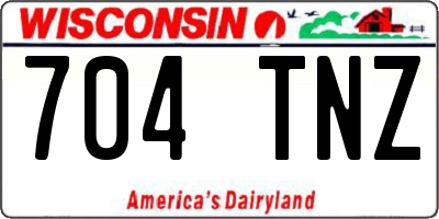 WI license plate 704TNZ