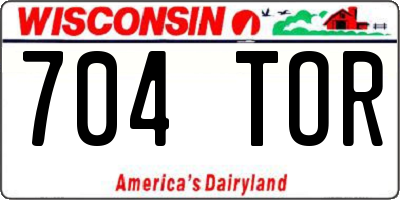 WI license plate 704TOR