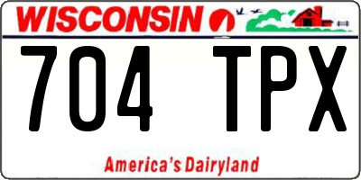WI license plate 704TPX