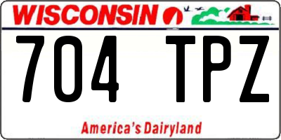 WI license plate 704TPZ