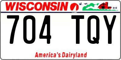 WI license plate 704TQY
