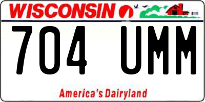 WI license plate 704UMM