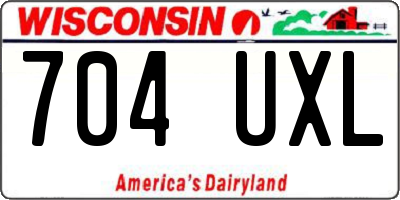 WI license plate 704UXL