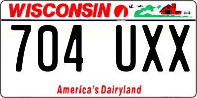 WI license plate 704UXX