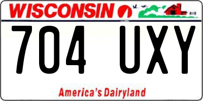 WI license plate 704UXY