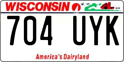 WI license plate 704UYK