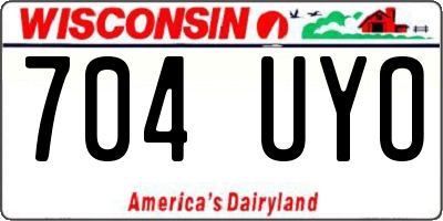 WI license plate 704UYO
