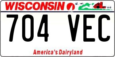 WI license plate 704VEC