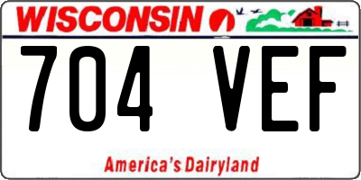 WI license plate 704VEF