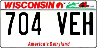 WI license plate 704VEH