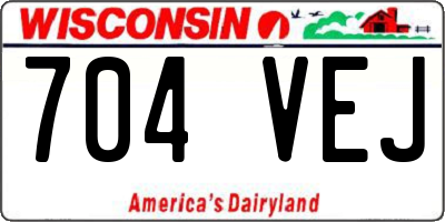WI license plate 704VEJ