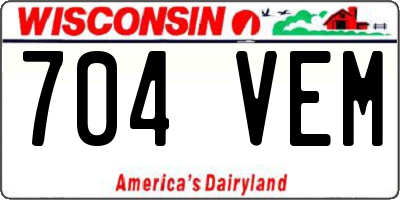 WI license plate 704VEM