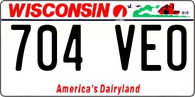 WI license plate 704VEO