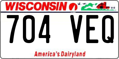 WI license plate 704VEQ