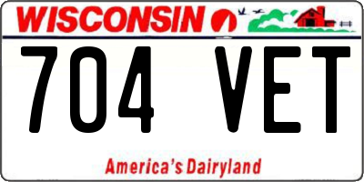 WI license plate 704VET