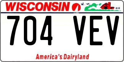 WI license plate 704VEV