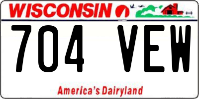 WI license plate 704VEW