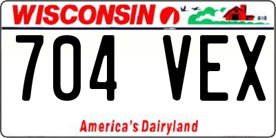 WI license plate 704VEX