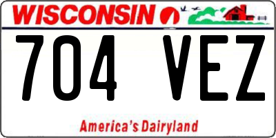 WI license plate 704VEZ