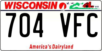 WI license plate 704VFC
