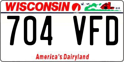 WI license plate 704VFD