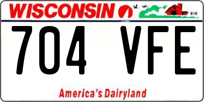 WI license plate 704VFE