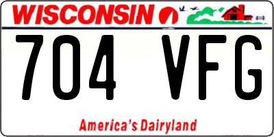 WI license plate 704VFG