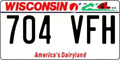 WI license plate 704VFH
