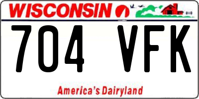 WI license plate 704VFK