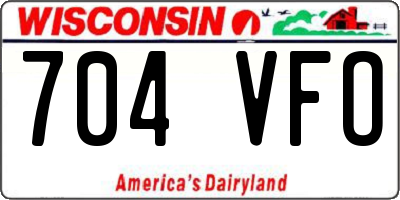 WI license plate 704VFO