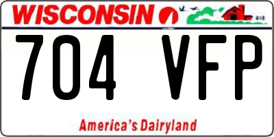 WI license plate 704VFP
