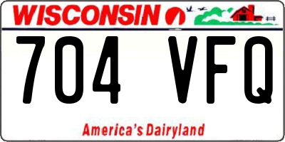 WI license plate 704VFQ